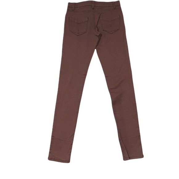 RoloyPoly Maroon Skinny Stretch Denim Jeans Ladies| Girls Juniors Size; S & L - Picture 2 of 3